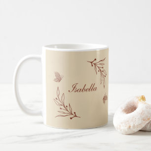 Romantic elegant terracotta floral  coffee mug