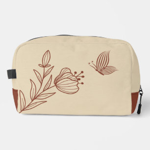 Romantic elegant terracotta floral dopp kit