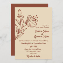 Romantic elegant terracotta floral