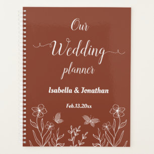 Romantic elegant terracotta floral planner