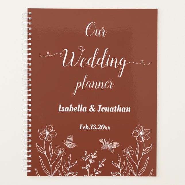 Romantic elegant terracotta floral planner (Front)