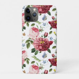 Romantic Elegant Vintage Pink English Roses iPhone 11 Pro Case
