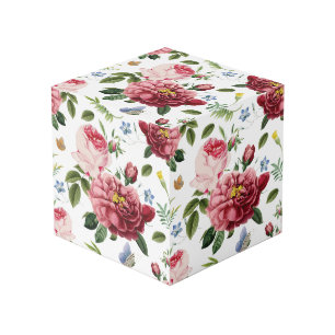 Romantic Elegant Vintage Pink English Roses Cube