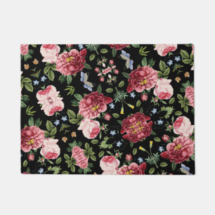 Romantic Elegant Vintage Pink English Roses Doormat