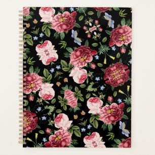 Romantic Elegant Vintage Pink English Roses Planner