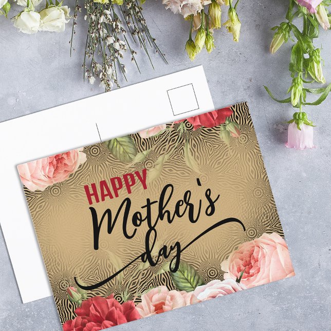 Romantic Elegant Vintage Roses Happy Mother's Day Postcard (Creator Uploaded)