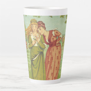 Romantic Elegant Vintage Valentine, Victorian Era Latte Mug