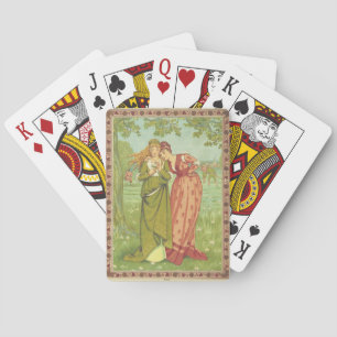 Romantic Elegant Vintage Valentine, Victorian Era Playing Cards