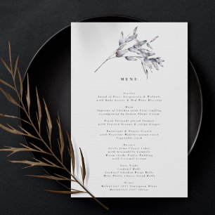 Romantic Elegant Watercolor Floral Wedding Menu