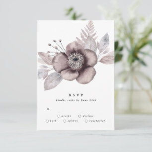 Romantic Elegant Watercolor Floral Wedding RSVP Card