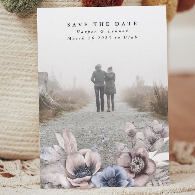 Romantic Elegant Watercolor Muted Floral Save The Date (Creator Uploaded)