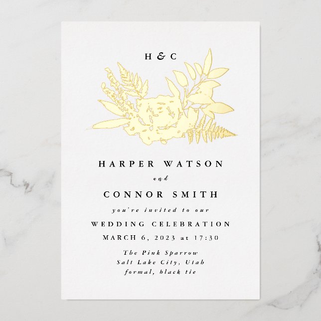 Romantic Elegant Watercolor Muted Floral Wedding (Front)