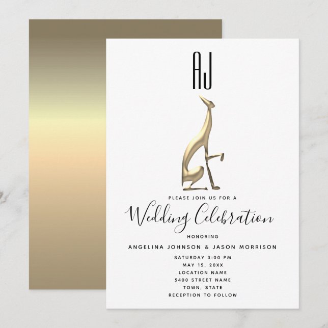 Romantic Elegant Wedding Invitation (Front/Back)
