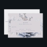 Romantic Elegant Winter Floral Wedding RSVP Card<br><div class="desc">Romantic Elegant Winter Floral Wedding RSVP Card</div>