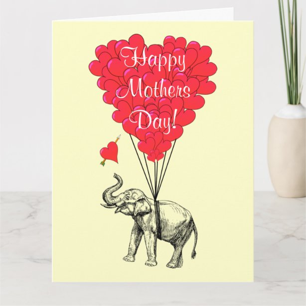 Elephant Mothers Day Cards Zazzle UK