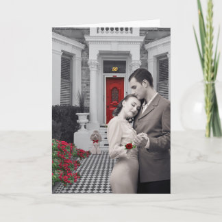Romantic Embrace Anniversary Greeting Card