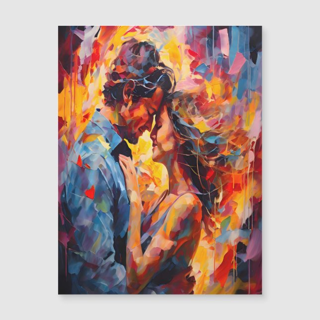 Romantic Embrace Expressionism Abstract Love Art (Front)