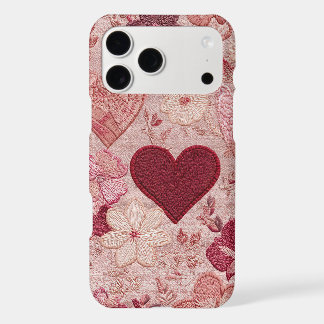 Romantic Embroidered Hearts & Floral Pattern
