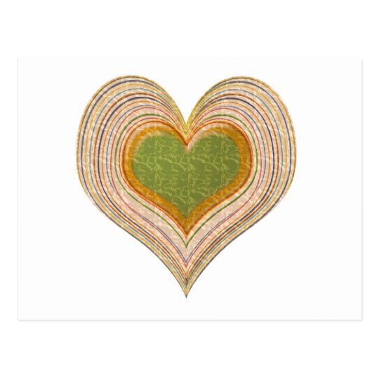 Romantic Emerald Gold Heart Postcard