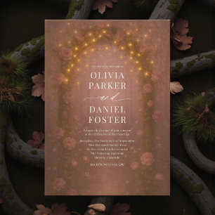 Romantic Enchanted Forest Fairy Lights Wedding Invitation