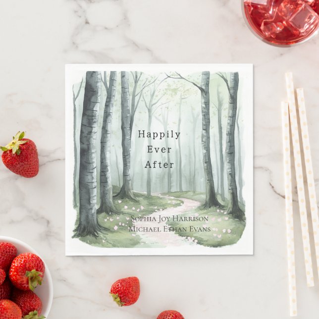 Romantic Enchanted Forest Wedding Napkin (Insitu)