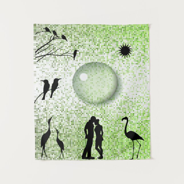 Romantic Enchanting  Scenery Love Story Tapestry (Front)