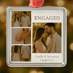 Romantic Engaged Photo Engagement Christmas Metal Tree Decoration<br><div class="desc">Celebrate your love story with this Romantic Engaged Photo Engagement Christmas Metal Ornament. Featuring elegant design details with space for a cherished couple’s photo, this personalised ornament makes a timeless keepsake for newly engaged couples. A thoughtful addition to the Christmas tree and a meaningful holiday gift, this durable metal ornament...</div>