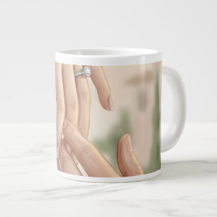 Romantic Engagement Hands Coffee Mug Elegant Lov
