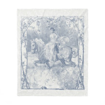 Romantic Equestrian Girl Cottagecore Delft Blue