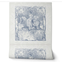 Romantic Equestrian Girl Cottagecore Delft Blue
