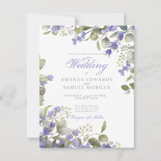 Romantic Eucalyptus & Lavender Wedding Invitation