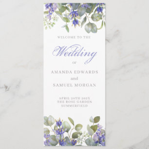 Romantic Eucalyptus & Lavender Wedding Programme