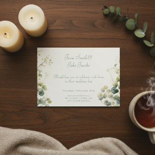 Romantic Eucalyptus Leaves, silver dollar wedding Invitation