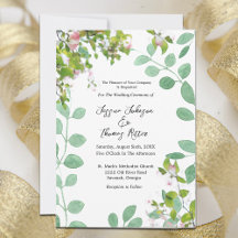 Romantic Eucalyptus Summer Wedding Invitation