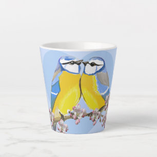 Romantic Eurasian Chikadee Latte Mug
