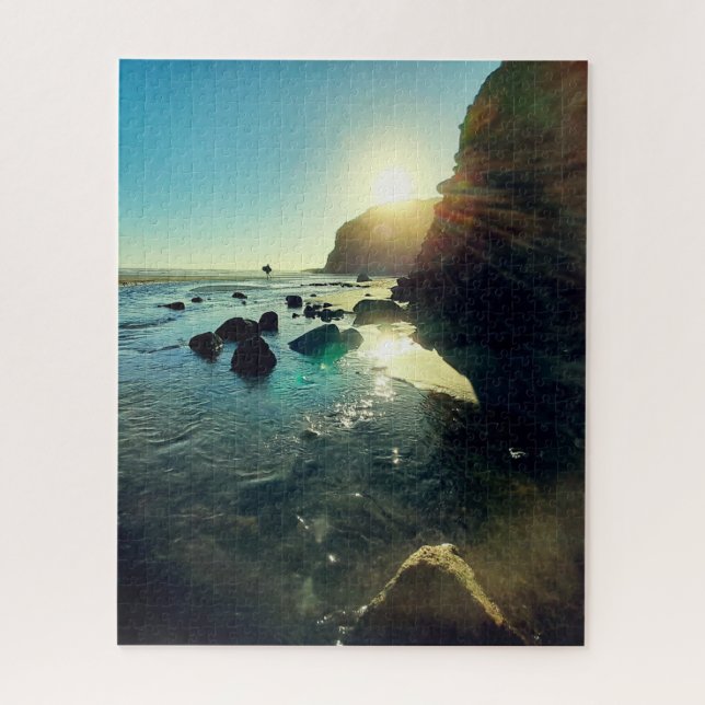 Romantic Evening Sun at Bethells Beach Photo Jigsaw Puzzle (Vertical)