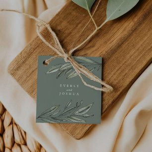 Romantic Evergreen Thank You Favour Tags