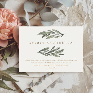 Romantic Evergreen Wedding Invitation