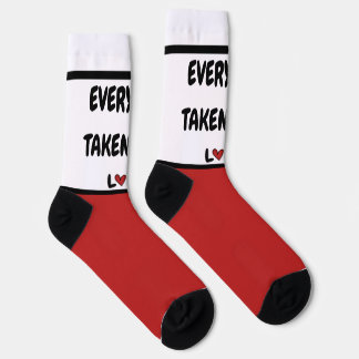 Romantic Every Step Taken With Love Red Hearts Cre Socks