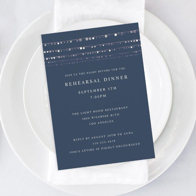 Romantic Fairy Lights Rehearsal Dinner Invitation (Creator Uploaded)