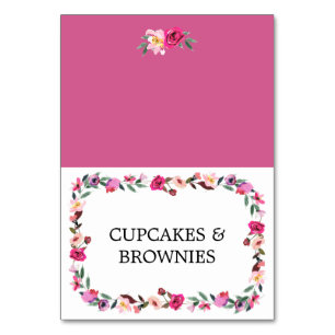 Romantic Fairytale Blossom Wreath Food Tent Cards
