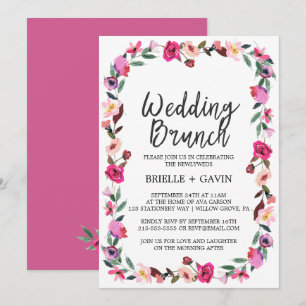 Romantic Fairytale Blossom Wreath Wedding Brunch Invitation