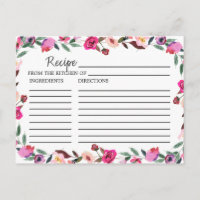 Romantic Fairytale Bridal Shower Recipe Cards