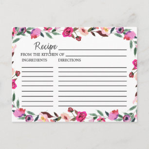 Romantic Fairytale Bridal Shower Recipe Cards