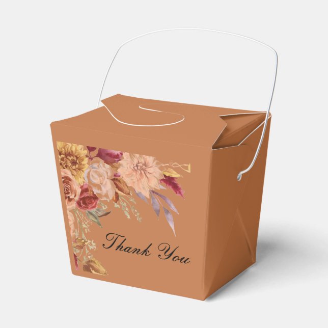 ROMANTIC FALL COLORS BRIDAL SHOWER  FAVOUR BOX (Front Side)