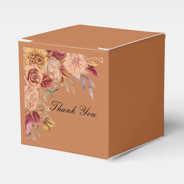 ROMANTIC FALL COLORS BRIDAL SHOWER  FAVOUR BOX (Front Side)