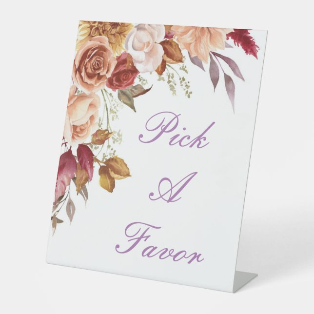 ROMANTIC FALL COLORS BRIDAL SHOWER WELCOME SIGN (Front)