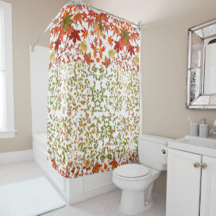 Romantic Fall Colours Maple Leaves Memorable Home  Shower Curtain