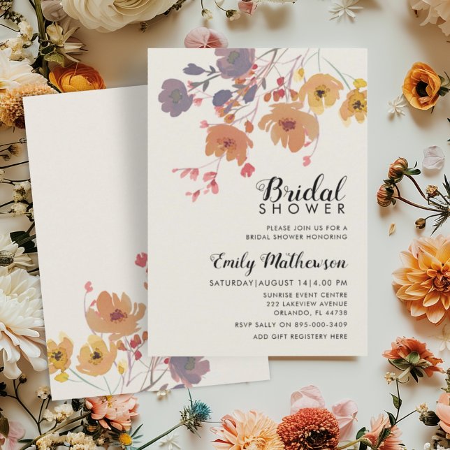 Romantic Fall Floral & Botanical Bridal Shower Invitation (Creator Uploaded)