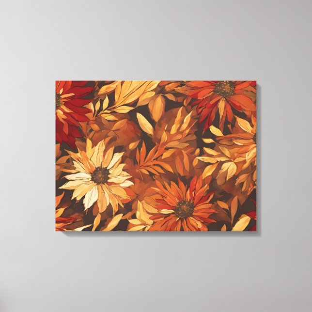 Romantic Fall Flowers Canvas Print (Front)